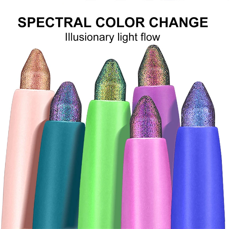 Pearlescent Aurora Purple Eyeliner Pen Chameleon Metallic Eye Liner Shiny Eyeshadow Lying Silkworm Green Blue Makeup Pigment
