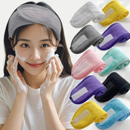 Fashion Women Wide Hairband Adjustable Makeup Wash Face Toweling Hair Wrap Headbands Face Washing Yoga Hair Make Up Accessories