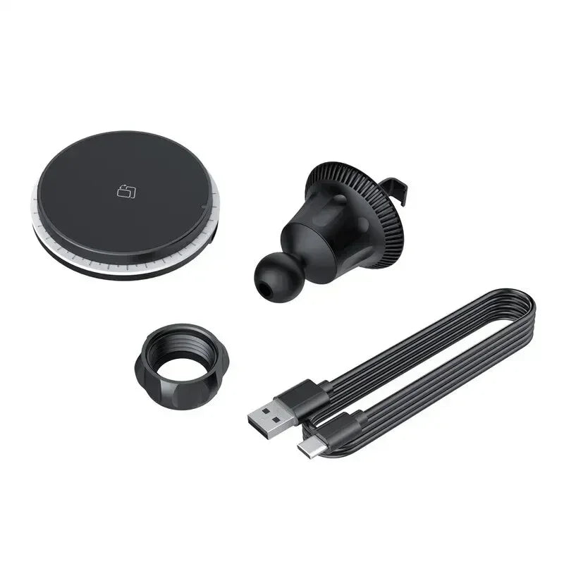 Magnetic Car Wireless Charger RGB For iPhone 13 14 15 16 17 Pro Max Macsafe Car Phone Holder Stand Mount Fast Charging Station