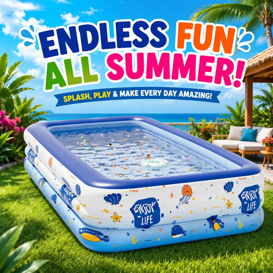 1PC Swimming Pool for Family Pattern Blue Big Inflatable Large PVC Pools Baby Swimming Pools Indoor Outdoor Toddler Bathtub