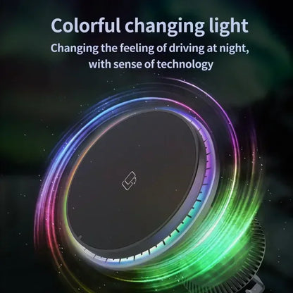 Magnetic Car Wireless Charger RGB For iPhone 13 14 15 16 17 Pro Max Macsafe Car Phone Holder Stand Mount Fast Charging Station