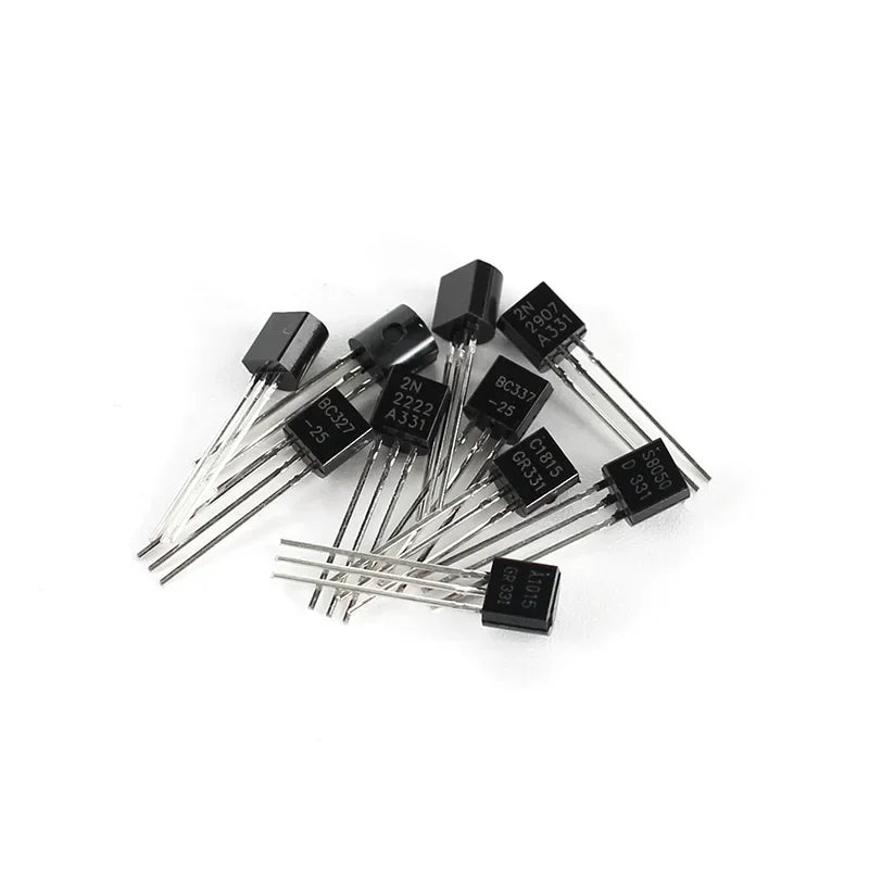 10 Values 100Pcs Transistor Assorted Kit TO-92 BC337 BC327 2N2222 2N2907 2N3906 S8050 S8550 A1015 C1815 transistor kit NPN PNP