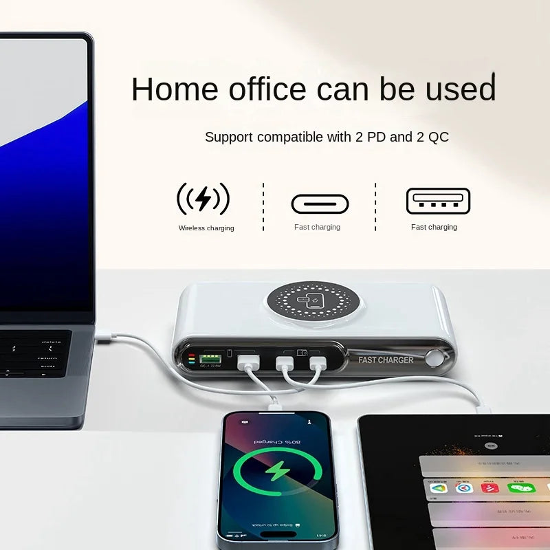 Mobile Phone Fast Charging 6-in-1 Multi-Function Charger Fast Charging 2PD Port Total Power 72W Single-port Maximum 45W Charger