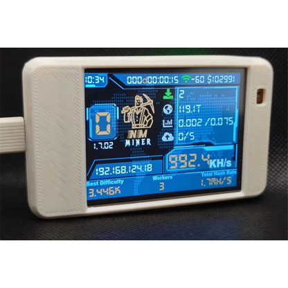 N84R NMMiner NerdMiner V2 Hashrate 1000KH/S BTC Miner ESP32 2.8 Inch Smart Display Bitcoin Solo Lottery ESP32-2432S028 White