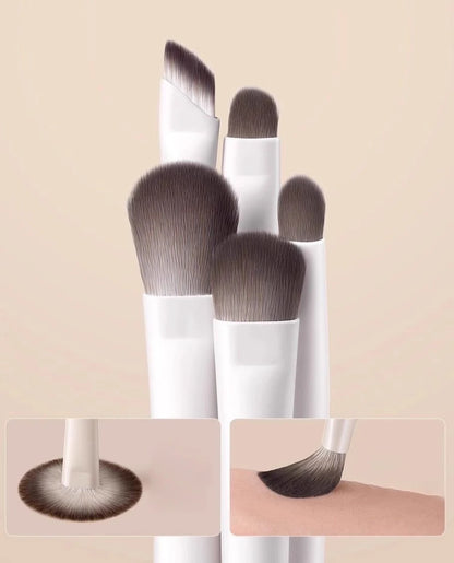 5/8/10pcs Natural Eye Makeup Brushes Set Detail Eyeshadow Brush Makeup Brush Kit White Ultra Soft Eyeshadow Eyeliner Makeup Tool