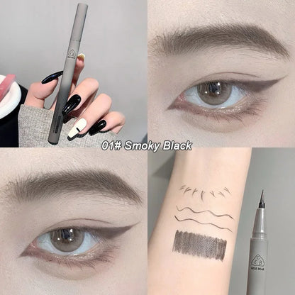 Waterproof Quick Dry Liquid Eyeliner Pen Ultra-fine Matte Black Brown Lasting Lying Silkworm Eyeliner Pencil Natural Eyes Makeup