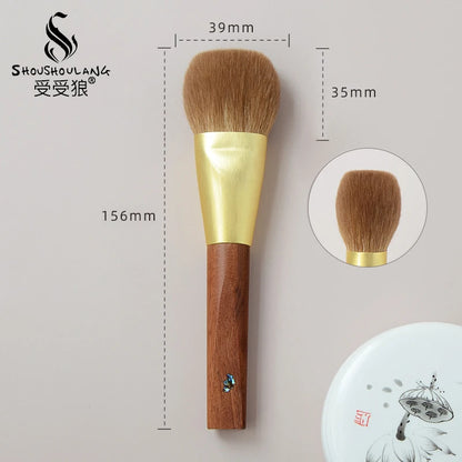 Soft Saibikoho Goat Hair Makeup Brush 1PC Shoushoulang High-end Hand Crafted Blush Contour Brush Rosewood Handle Makeup Brush