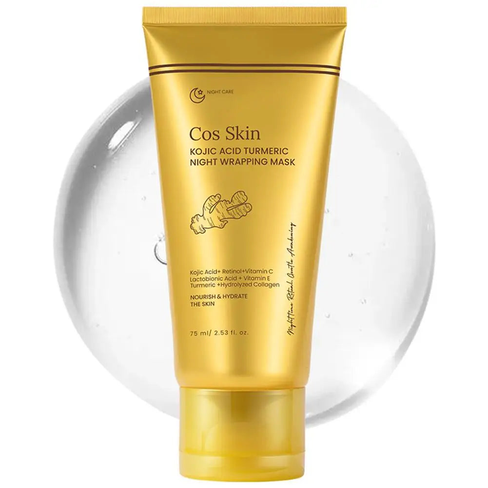Kojic Acid Turmeric Overnight Wrapping Peel Off Mask Kit Nourish Hydrolyzed Collagen Glowing Skin Refresh Skin Firming Skincare