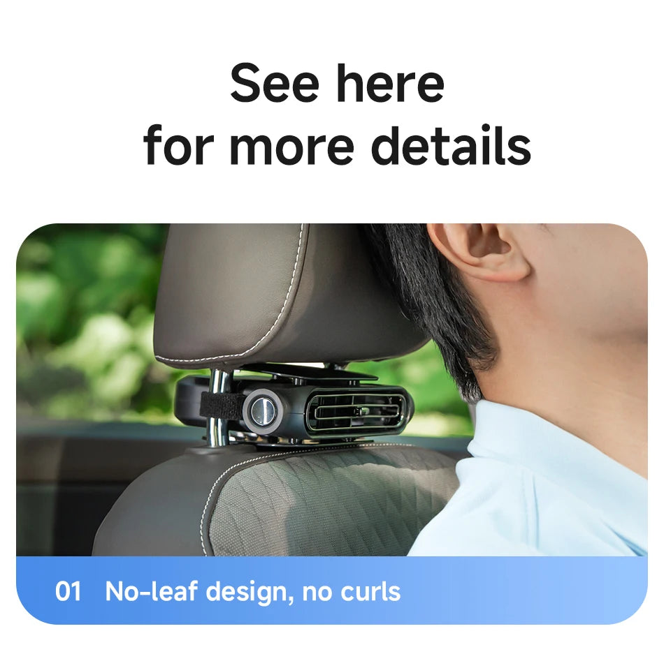 Car Backseat Cooling Fan Wide-angle Airflow High Air Volume Car Cooler USB Powered Summer Essential AirCirculator Fast Delivery