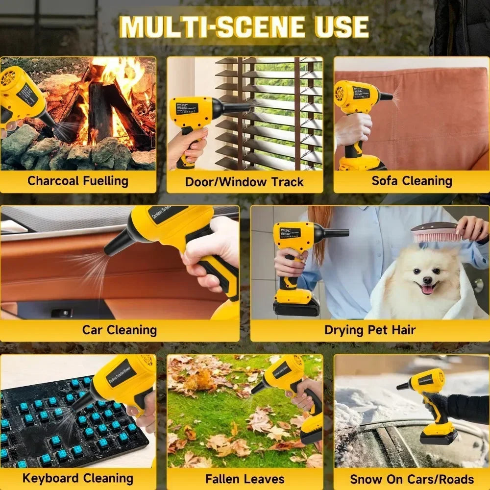 Power Tools Accessories Brushless Electric Turbo Jet Gun for Dewalt 20V Batteries Handheld Fan Computer Keyboard Cleaning Tools