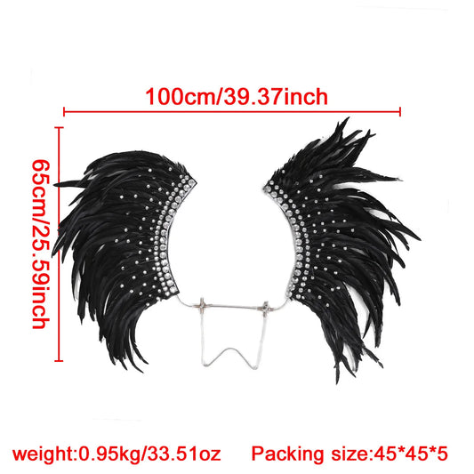 Halloween Carnival Feather Samba Costume Party Bar Performance Role Playing Props Makeup Dance Feather Wings Parade