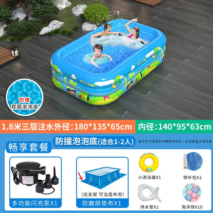 Large Foldable Inflatable Swimming Pool for Kids Adults Baby Family Indoor Outdoor Backyard Thickened Durable Summer Fun Pool