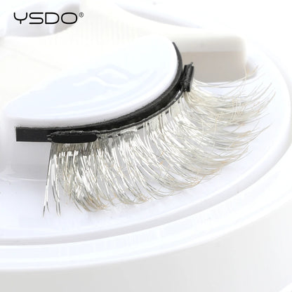 YSDO Colored Magnetic Eyelashes Natural Faux 3D Mink Lashes Reusable Makeup Party Cosplay Shiny Colorful Magnet False Lashes