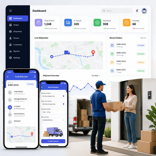 On Demand Parcel Delivery Software with Real-Time Tracking, Route Optimization and Delivery Management Features