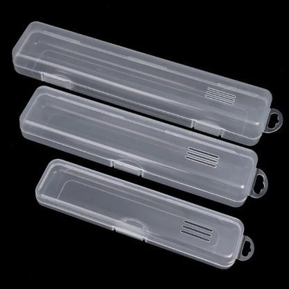 1Pcs Eyebrow Pencil Tableware Chopsticks Makeup Brush Storage Box Transparent Portable Plastic Box Organizer Multifunctional