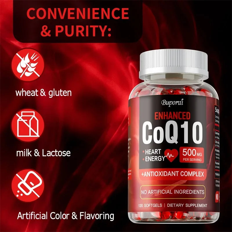 CoQ10 Supplement - Super Absorption, Antioxidant, Good for Heart Health and Energy Production, Coenzyme Q10 Vitamin
