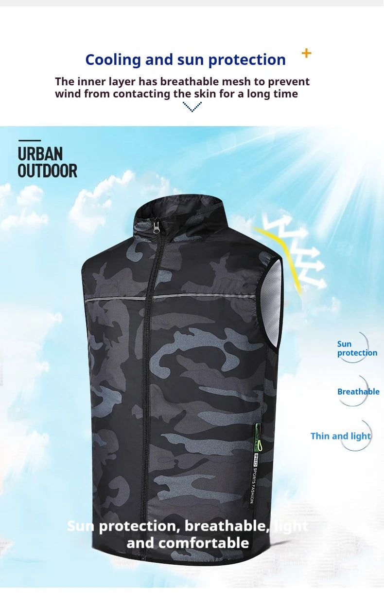 Summer Air Conditioning Suit Heatstroke Prevention Vest Men's and Women's High-tech Universal Camouflage Cooling Fan Suit