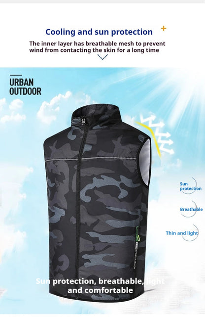 Summer Air Conditioning Suit Heatstroke Prevention Vest Men's and Women's High-tech Universal Camouflage Cooling Fan Suit