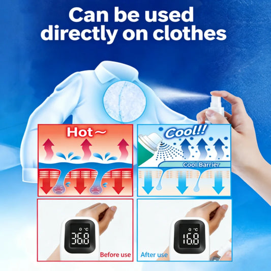 Instant Cooling Spray for Clothes Sun Protection Anti-Heat Cooling Spray Summer Outdoor Travel Daily Cooling Essentials