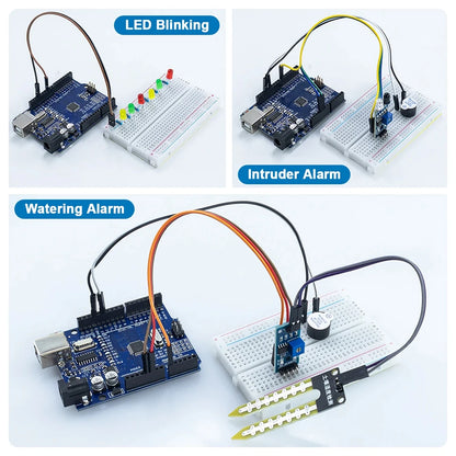 Basic Starter Kit with Breadboard Sensor Modules Resistance Educational Programming Kit Electronic DIY Kit for Arduino UNO R3