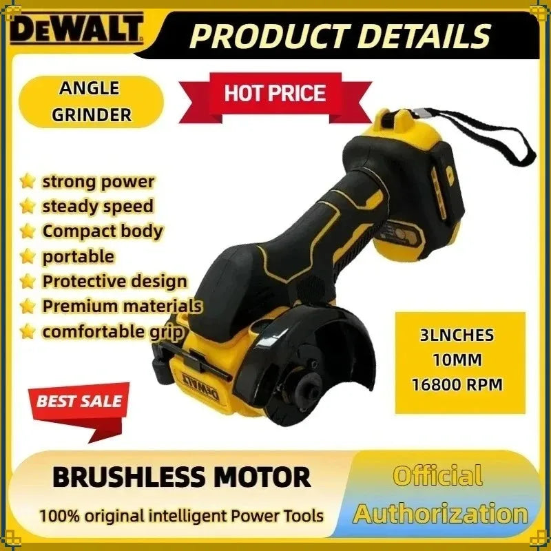 DEWALT  3 Inch Mini Polishing Grinding Cordless Angle Grinder Machine Electric Cutting Power Tools For DEWALT 20V 18V Battery