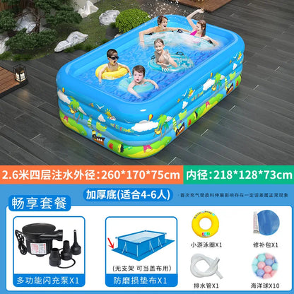 Large Foldable Inflatable Swimming Pool for Kids Adults Baby Family Indoor Outdoor Backyard Thickened Durable Summer Fun Pool