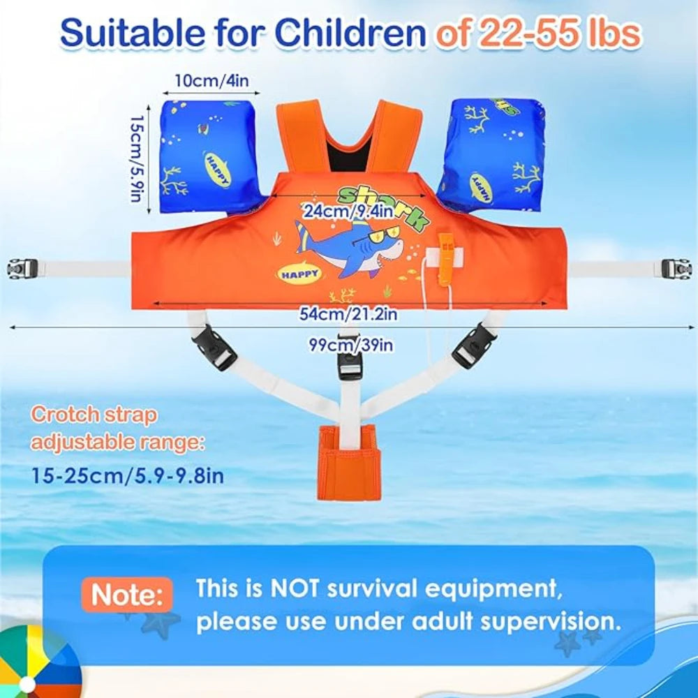 Kids Swimming Vest Toddler Floaties Arm Band Floaties with Adjustable Strap Swim Jacket Water Wing Pool Float Learning Swim