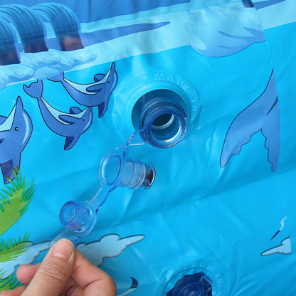 Inflatable Ball Pit Pool for Kids, Toddlers,, Blow Up PVC Swimming Pool for Indoor Outdoor Water Summer Party Backyard, Blue