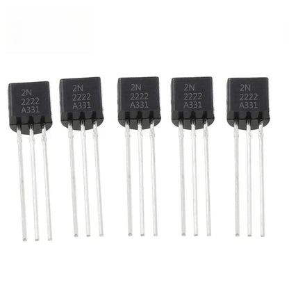 50-200pcs 2N2222 TO-92 Transistor Kit NPN 30V 800MA BJT Transistors for DIY Electronics & Circuit Projects