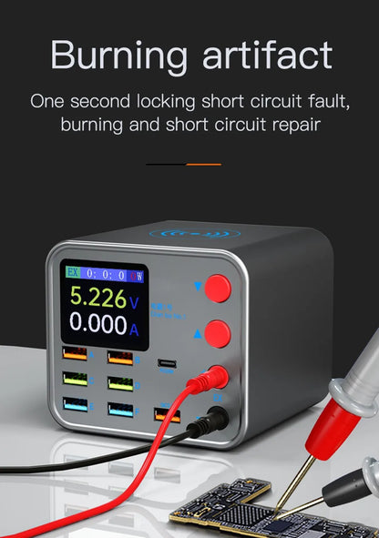 Multifunction 8-port Charger for Mobile Phonewith Short Circuit Repair Function Smart Wireless Fast Charging Tool