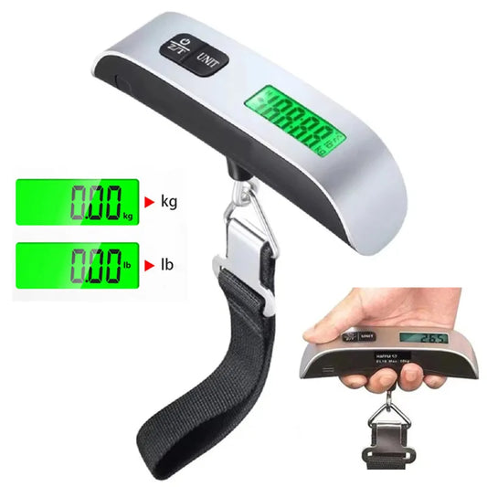 Digital Luggage Scale Electronic Portable Scale 110lb/50kg LCD Display Travel Suitcase Hanging Scales Balance Weighing Scale