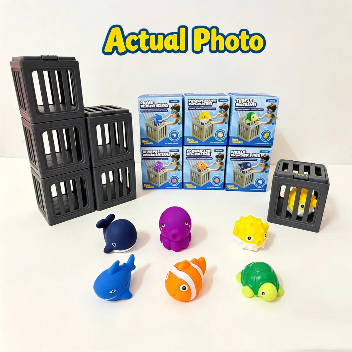 Children's Swimming Pool Diving Toys, Swimming Toys with Fish Box, Floating Animals Suitable for Children Over 3 Years Old