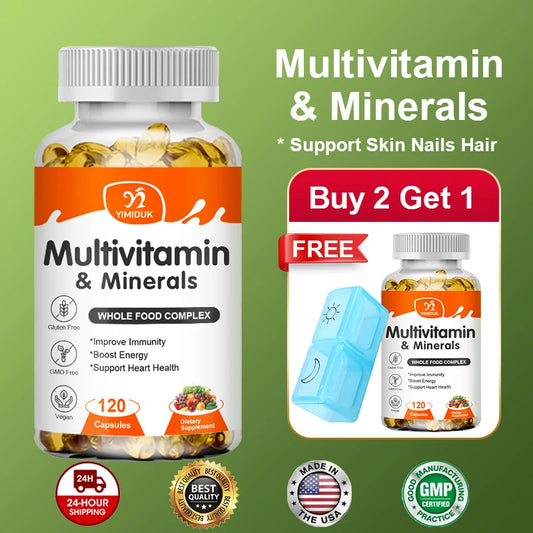 Multivitamin & Minerals Supplement,with Probiotics, Supports Digestive Health, Immunity, Heart Function, Energy & Antioxidant