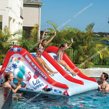 Inflatable Water Play Facilities Children's Inflatable Slide Pool Water Play Double Slide Outdoor Swimming Pool Slide