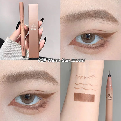 Waterproof Quick Dry Liquid Eyeliner Pen Ultra-fine Matte Black Brown Lasting Lying Silkworm Eyeliner Pencil Natural Eyes Makeup