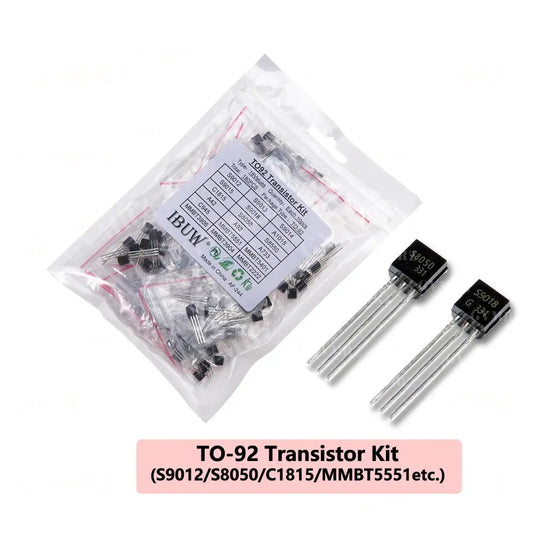 180PCS 18Values TO-92 Transistor Kit (S9012/S8050/C1815/MMBT5551 etc.) for Arduino DIY Electronic Project S8050 C1815 MMBT5551