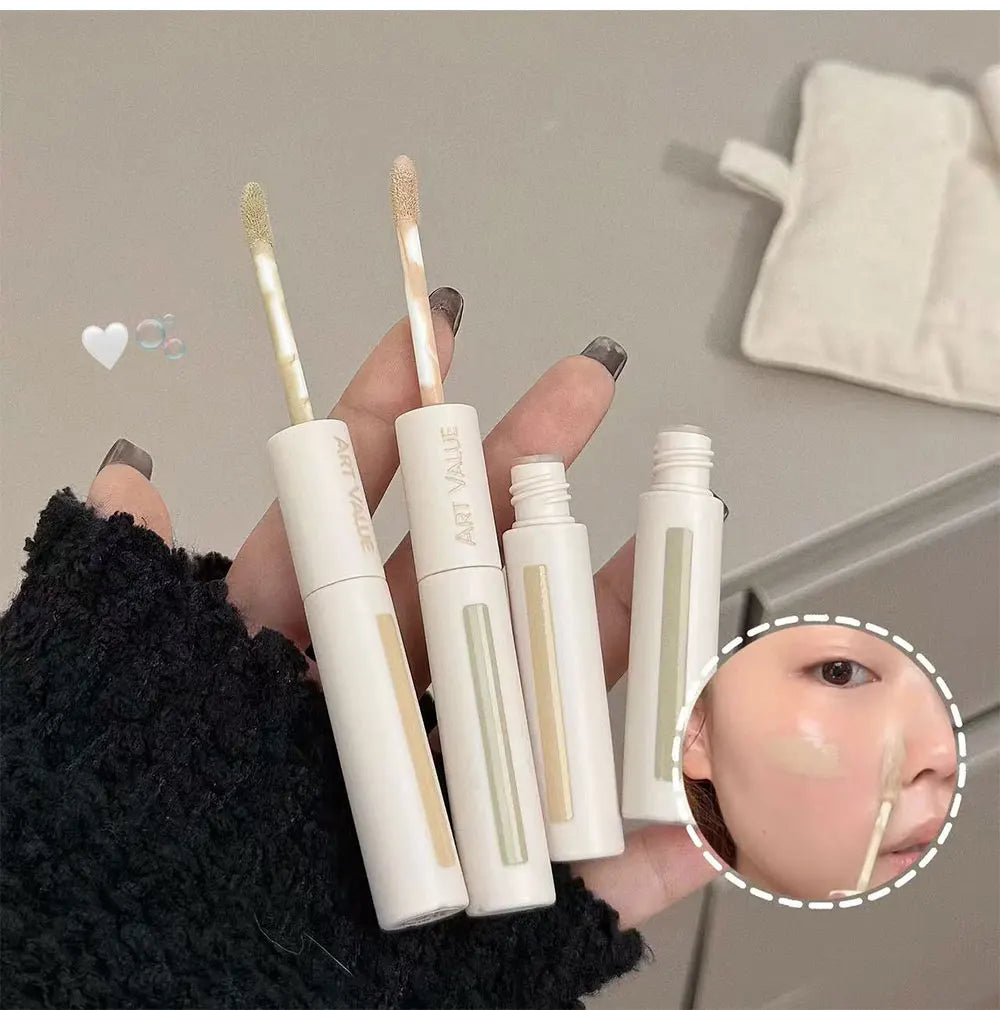 Dual End Concealer Stick Pink Liquid Brightening Contour Pen Correcting Penfor Under Eye & Face Sculpting Full Coverage Makeup
