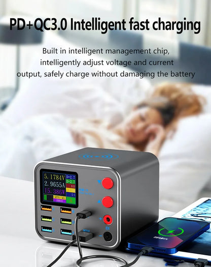 Multifunction 8-port Charger for Mobile Phonewith Short Circuit Repair Function Smart Wireless Fast Charging Tool