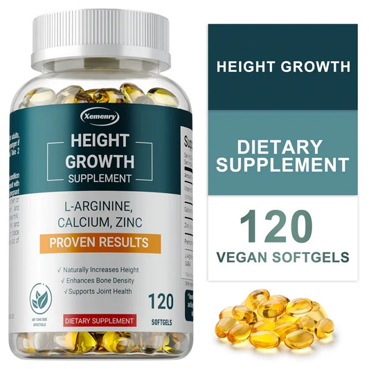 Height Growth Supplements - Supports Bone and Joint Health, Natural Height Growth, Promotes Absorption, and Boosts Immunity
