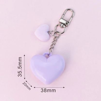 1Pcs Heart Shape Blush Empty Compact with Mirror, Keychain DIY Refillable Powder Case for Makeup