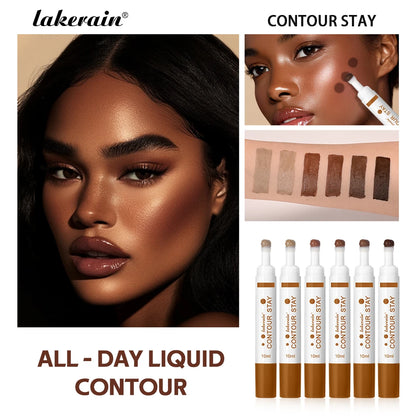 6-colors Moisturizing Liquid Contour Stay Cream Bronzer Waterproof Lightweight 3D Concealer Nourishing Face Contour Makeup
