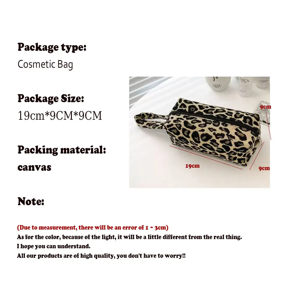 Leopard Print Makeup Bags Pillow Pen Bag High Quality WOMEN'S Large Capacity Pillow Bag Portable Storage Handbag Free Shipping
