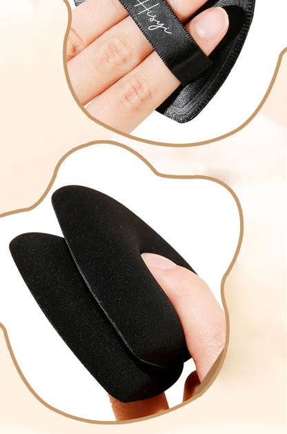 Black triangular makeup pad - Soft velvet cosmetic sponge for facial makeup. Beauty makeup sponge for applying foundation.