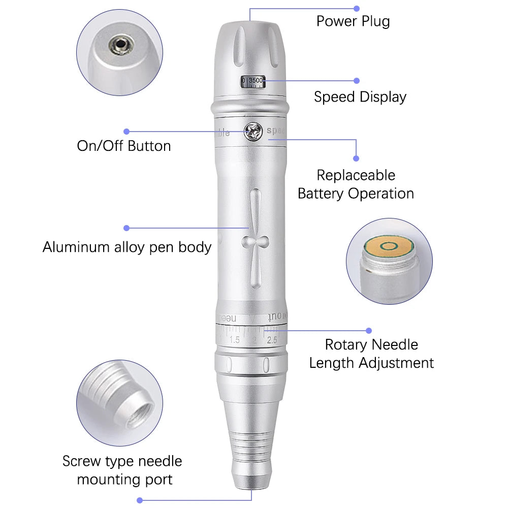 Wireless PMU Machine-Permanent Eyebrow Makeup Tattoo Machine Kit or Disposable Sterilized Tattoo Needle for Eyebrow Lip Eyeliner