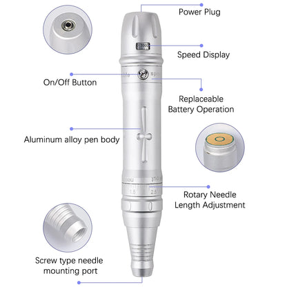 Wireless PMU Machine-Permanent Eyebrow Makeup Tattoo Machine Kit or Disposable Sterilized Tattoo Needle for Eyebrow Lip Eyeliner