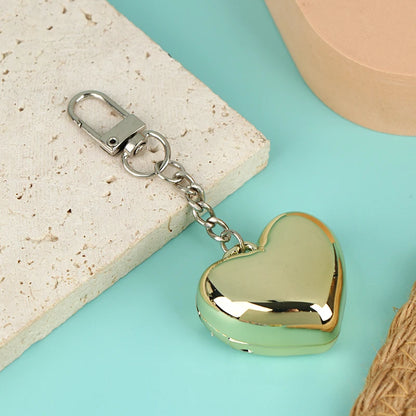 1Pcs Heart Shape Blush Empty Compact with Mirror, Keychain DIY Refillable Powder Case for Makeup