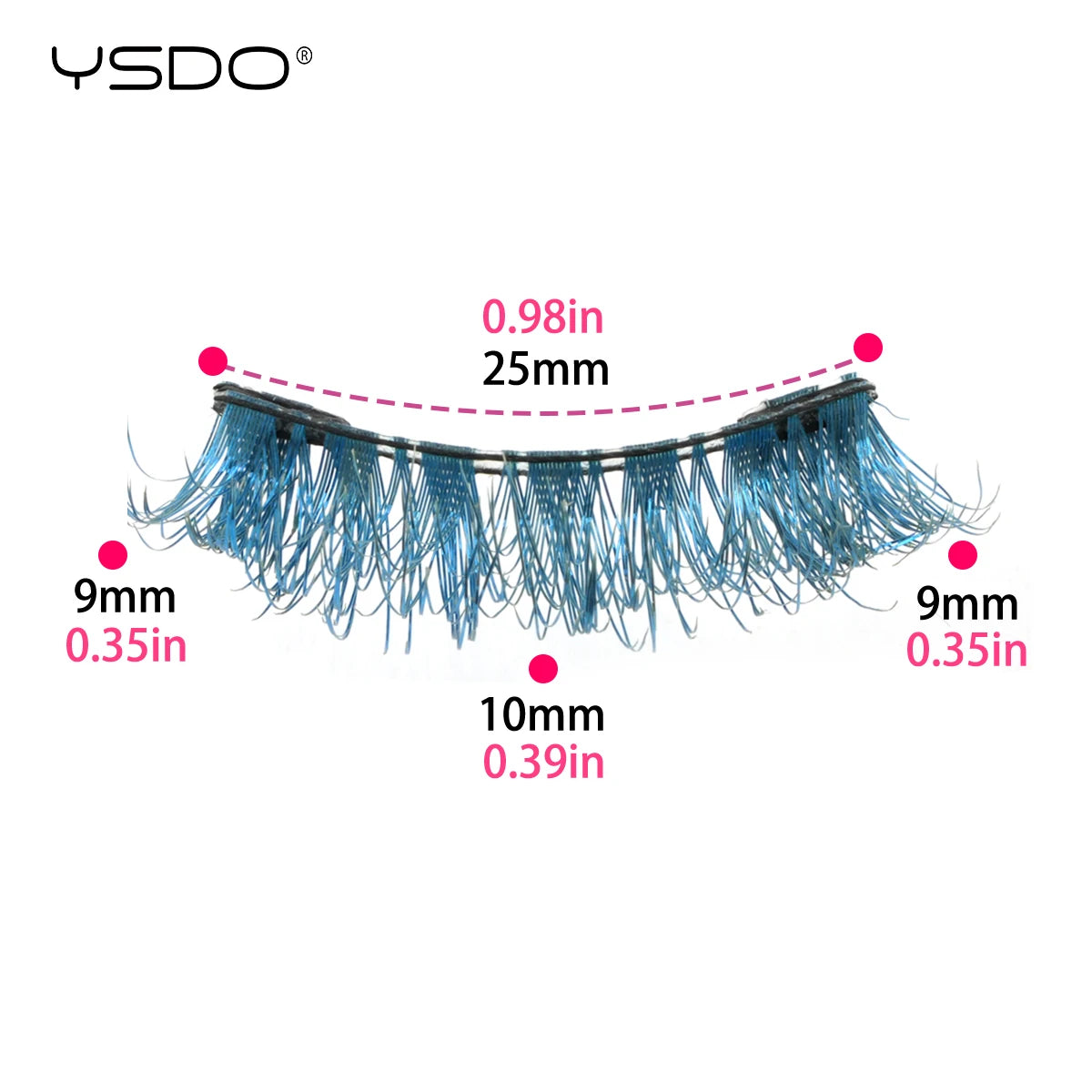 YSDO Colored Magnetic Eyelashes Natural Faux 3D Mink Lashes Reusable Makeup Party Cosplay Shiny Colorful Magnet False Lashes