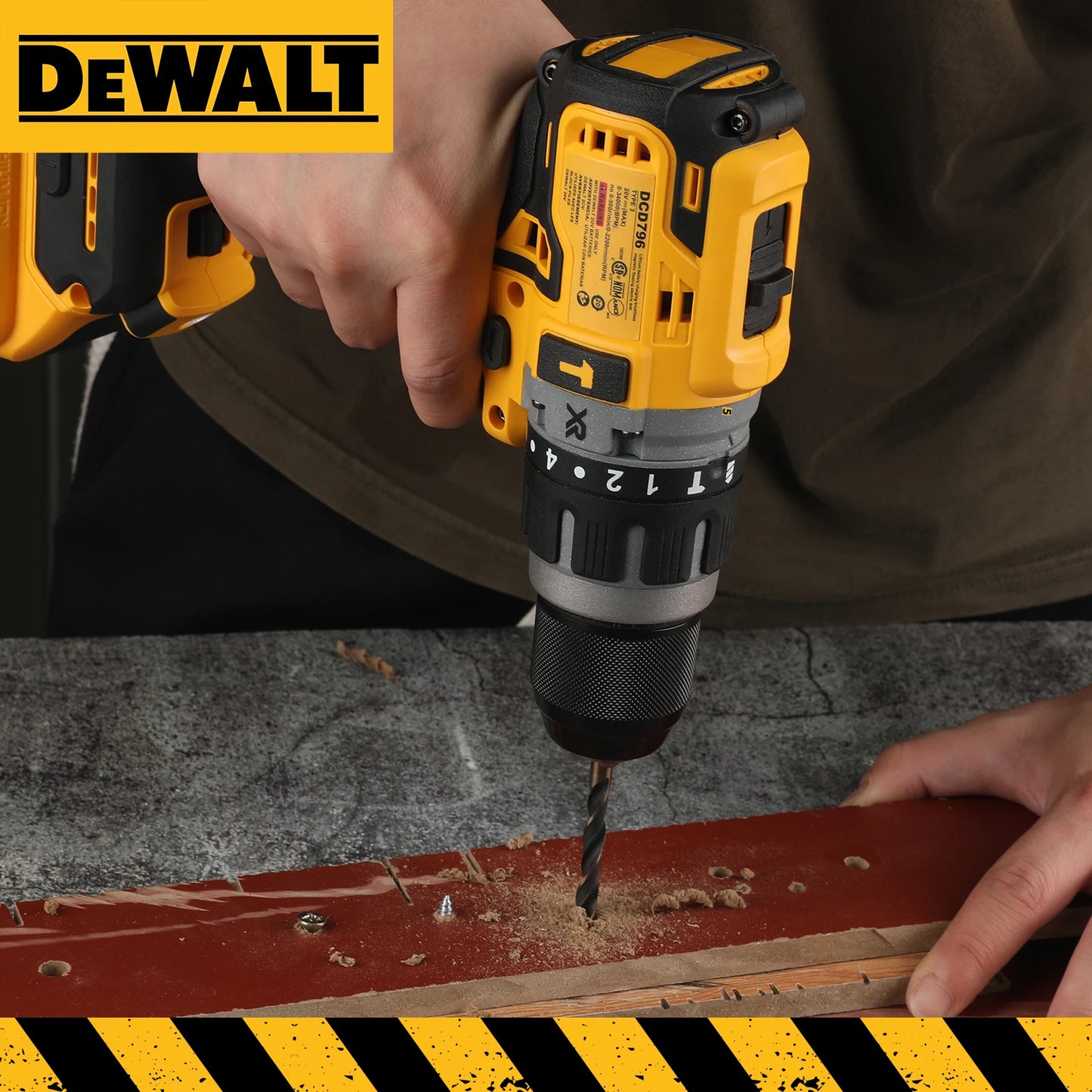 Dewalt 2000RPM Cordless Electric Drill Brushless Driver Adjustable Speed Impact Hand Drill Rechargeable Power Tools DCD796
