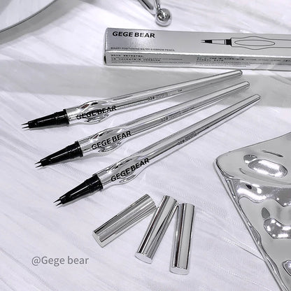 Two-Prong Eyebrow Pen For Women Gege Bear Long-lasting Natural Strokes Waterproof Anti-Sweat Non-smudged All-Day Wear Eye Makeup