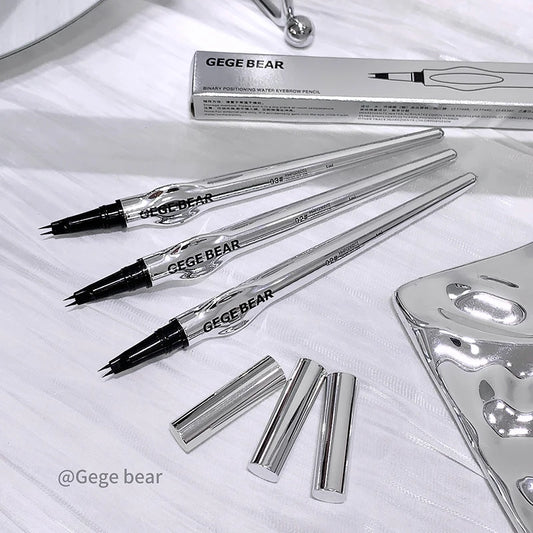 Two-Prong Eyebrow Pen For Women Gege Bear Long-lasting Natural Strokes Waterproof Anti-Sweat Non-smudged All-Day Wear Eye Makeup